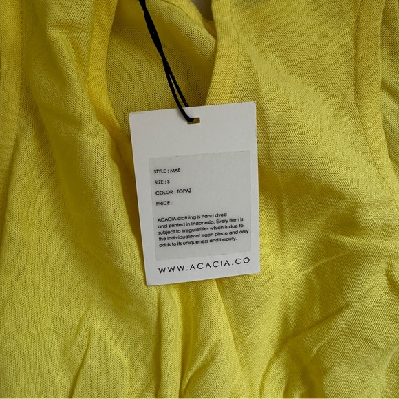 Acacia. Mae. Linen dress. Yellow. NWT - Picture 5 of 15